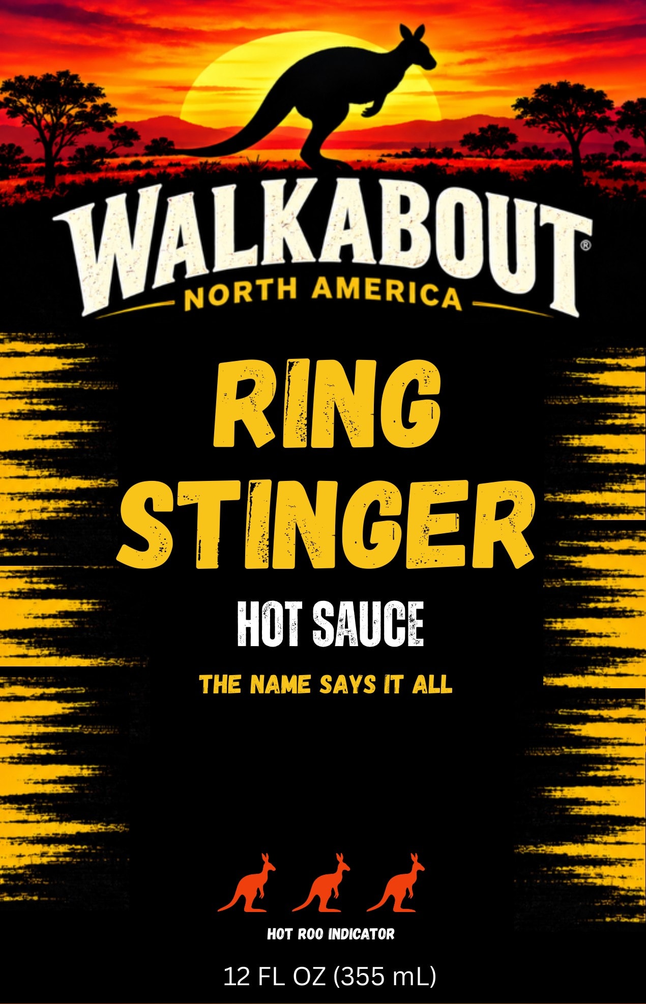 Ring Stinger Hot Sauce label