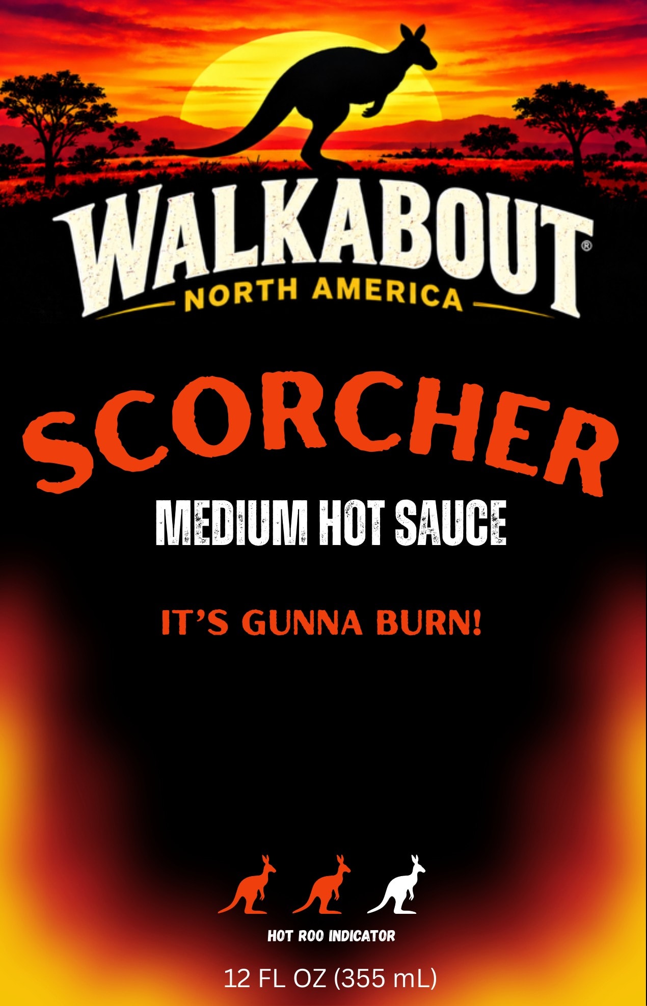 Scorcher Medium Hot Sauce label